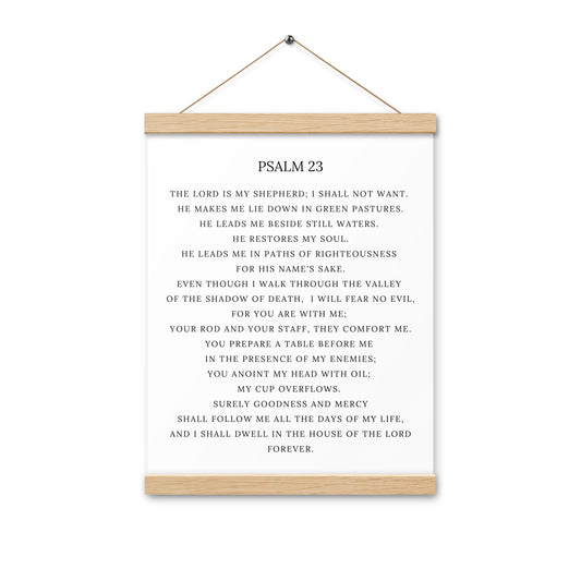 Psalm 23 Poster with Natural Wood